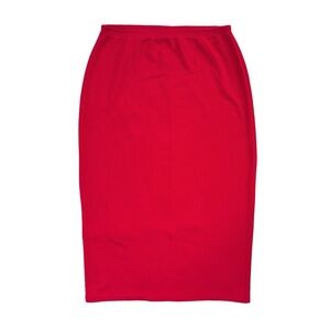 Vintage 90s Y2K Express Tricot Red Pique Textured Poly Cotton Knit Retro Skirt